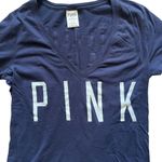 PINK Victoria's Secret MLB Washington Nationals Baseball Navy VNeck Shirt Size M Blue Size M Photo 2