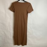 Cotton On NWT Brown Ribbed T Shirt Dress Short Sleeve Slit Sz Medium Photo 4