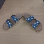 Mad love  Keava Americana Blue/White Footbed Sandals 9 Holiday Prints Casual Twee Photo 5