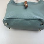 Valentina Women’s Green Leather Handbag with Brown Handles – Made in Italy Photo 4