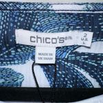 Chico's NWT CHICO’S Drift Gathered Neck Long-Sleeved Boho Top in Passport Blue - size 2 Photo 2