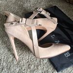 L.A.M.B. Bow strap suede leather Beige heeled pump with dust bag Photo 4