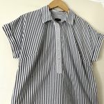 Talbots  Pinstripe Blouse Sz L Photo 1