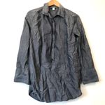 J.Crew Tuxedo Beach Tunic Muted Blue Denim Look Chambray Long Sleeve Cotton S Photo 2