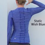 Lululemon Run:Dash Static Long Sleeve Wish Blue Ruffled Back Workout Top Size 6 Photo 2