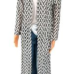Jeff Gallano Paris Small Black and White Duster Open Cardigan Long Style Photo 2