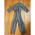 Iris Setlakwe Jumpsuit Womens Size 8 Olive Green Belted Button Front Collared Photo 4
