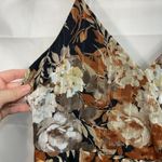 Xhilaration NEW women's black brown neutral floral shimmery high low dress M Photo 1