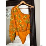 Cami NYC  Lenore Orange Lemon Print One Shoulder Bodysuit New With Tags Photo 1
