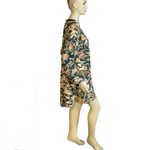 H&M  GREEN & BROWN FOLIATE PRINT MOCK NECK MINI TENT DRESS (14) Photo 2