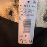 Natori  Small Animal Print Cropped Length Black Tan Gold Metallic Jacket Photo 5