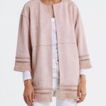 ZARA Womens Dusty Pink Faux Suede Fringe Jacket Size XS Photo 0