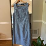 Bahari Light Blue Jacquard Trench Coat with Sheath Dress Size 14 Size M Photo 7