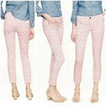 J.Crew Cropped Matchstick Jeans Pink and White Thistle Print Size 27 Photo 1