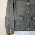 J.Crew Relaxed Boyfriend Field Jacket Cotton Women's Med Dark Gray waxed Photo 4