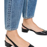 Veronica Beard Cecile Leather Cap Toe Slingback Pumps Black Size 8M Photo 1