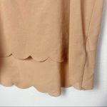 Coveted Clothing  Boutique Light Brown Chiffon Scallop Tank Top L Photo 3