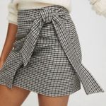 Wilfred Aritzia  Wool Cashmere Plaid Tie Front Mini Skirt Holiday Academia Photo 0