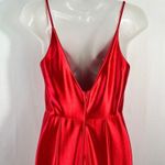 Jump  Apparel Satin Silky Red Sleeveless Floor Length Formal Gown Prom Dress NWT Photo 2