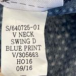 Gap  Swing Shift Dress Womens Size S Blue Dots Print‎ V Neck 3/4 Sleeve Oversized Photo 13