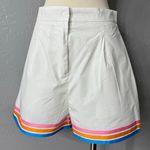 Main Strip  White Striped Shorts Tennis Casual Pink Blue Orange, Large Photo 0