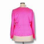 Torrid  3/4 Sleeve Button Down Hot Pink Blouse Women’s Plus Size 2X Barbie Pink Photo 2