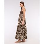 Abercrombie & Fitch  Tie Back Brown Babydoll Linen Maxi Dress Small Petite Photo 1