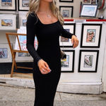 SKIMS  Black Lounge Long Sleeve Dress Photo 1