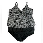 Avenue Tankini Set Animal Print, Black & White, Size 22 W Photo 0