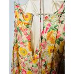 Mac Duggal  Yellow Floral Chiffon Lace Up Tie Up Back Gown Dress Photo 15