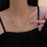 Vintage fashion Gold Plated Pearl Necklace Photo 0