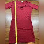 Michael Stars Women's Small Tulip Sleeve Pullover Cowl Neck Midi Red Dress Photo 4