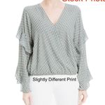 Max Studio New Boho Print Faux Wrap Chiffon Boho Peasant Blouse Long Sleeve Sz M Photo 10