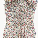 Reformation  Women's Paris Floral Ruffle Mini Dress | Sz 6 | Cream/Pink/Blue Photo 6