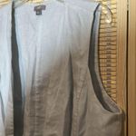 J.Jill Open Front Beige Long Linen Neutral Tailored Vest Size Large Photo 7