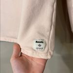 Roots  Canadian white pink and maroon quarter zip striped jacket with thumb holes Photo 2