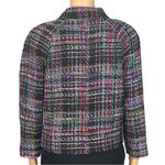 Talbots dark red pink black greens and blue Tweed jacket with pockets Size 4 EUC Photo 7