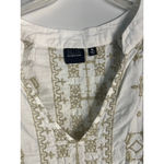Women's BLUE Saks Fifth Avenue Top Size M White Gold Embroidered Size M Photo 3