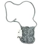 ZARA NWT Mini Crossbody Purse Gray Floral Crochet Bohemian Cottagecore Artisan Photo 2