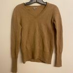 Halogen  Cashmere V neck Sweater in Tan Photo 1