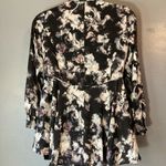 Vera Wang Simply Vera  Black Purple Gray Button Up Blouse Photo 4