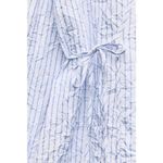 ZARA  Blue & White Oversized Crushed Striped Wrap Shirt Photo 5