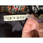 Alice + Olivia Black Clementina Floral Long Sleeve Cotton Mini Dress Size 0 Photo 4