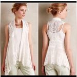 Anthropologie Meadow Rue Crochet Lace Ivory Boho Vest Photo 1