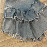 MOTHER Light Blue Denim raw hem tiered v Skirt Sz 27 Photo 1