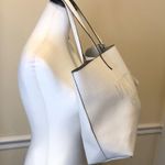 Victoria's Secret VICTORIA SECRET White Tumbled Laser Cut Logo Shoulder Tote Bag w Silver Interior Photo 5