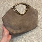 Dove Vintage Mushroom Brown Gold Elegant Suede Women's Handbag Bag Purse Photo 4