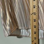 Adrienne  womens size small v-neck tunic sparkling standards golden rose pleated Photo 3