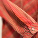 Woolrich  Women’s Petite XL Pink Red Striped Pleated Button Down Shirt. Photo 7