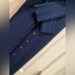 525 America 525 Size XS Blue Button Down Wide Rib Knit Duster Cardigan Dress Soft Stretch Photo 4